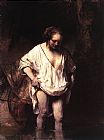 Rembrandt Canvas Paintings - Hendrickje Bathing in a River